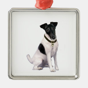 Fox Terrier (A) - Smooth - black-white Metal Tree Decoration