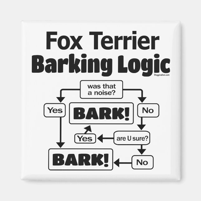 Fox Terrier Barking Logic Magnet (Front)