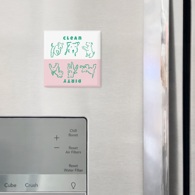 Fox Terrier Clean Dirty Dishwasher Magnet (In Situ (Fridge))