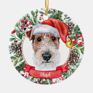 Fox Terrier Custom Santa Dog Christmas Ornament