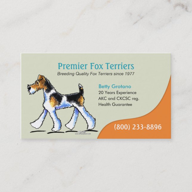 Fox Terrier Dog Breeder Puppy Business Business Card (Front)