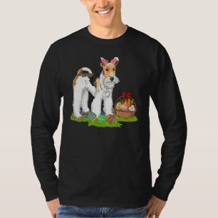 Fox Terrier Dog Easter Egg Hunting Bunny Fox Terri T-Shirt