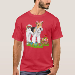 Fox Terrier Dog Easter Egg Hunting Bunny Fox Terri T-Shirt