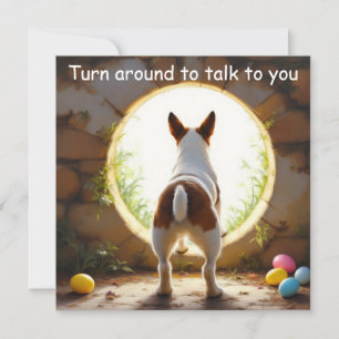 Fox Terrier dog - with Family Name Holiday Card