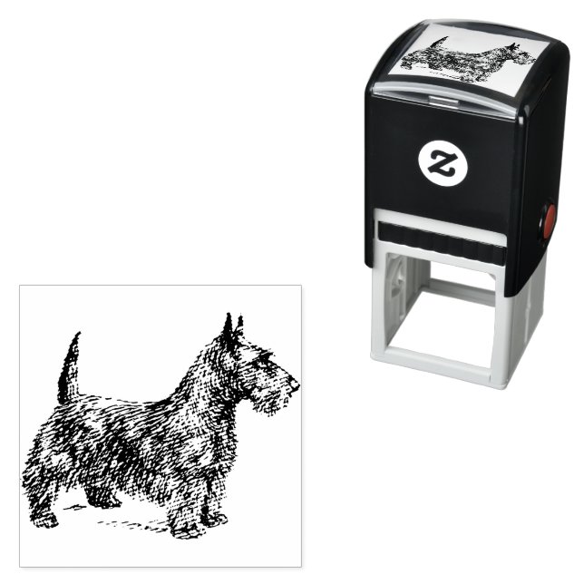 Fox Terrier Drawn Art Self-inking Stamp (In Situ)