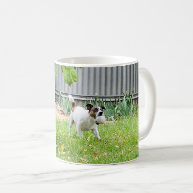 Fox Terrier Funny Scare Face, Coffee Mug (Front Right)