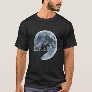 Fox Terrier Halloween Costume Moon Silhouette T-Shirt