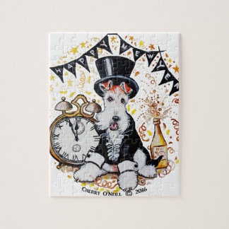 Fox Terrier Happy New Year Jigsaw Puzzle
