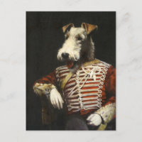 Fox Terrier In Victorian Clothes Post Card