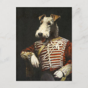 Fox Terrier In Victorian Clothes Post Card