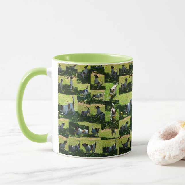 Fox Terrier, Long Hard Day At Work, Combo Mug (With Donut)