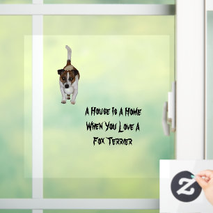Fox Terrier, Love Is Logo, Window Cling