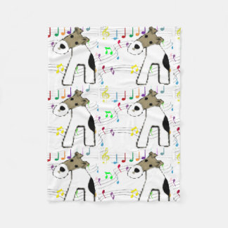 Fox terrier & Music Fleece Blanket