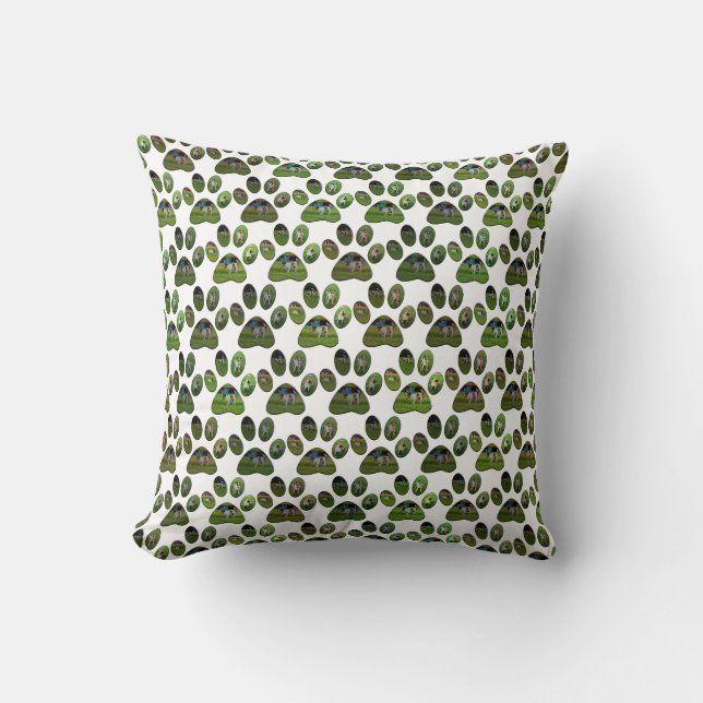 Fox Terrier Paw Prints, Cushion (Front)