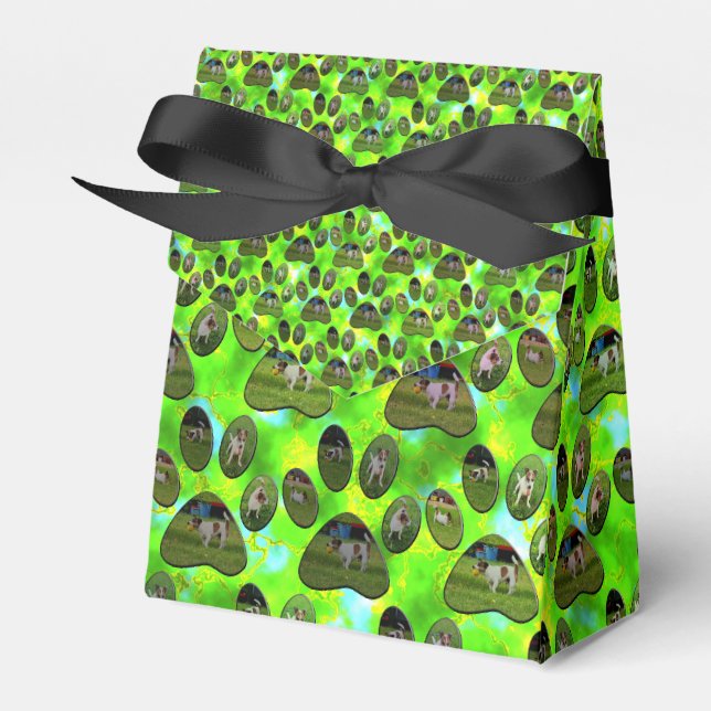 Fox Terrier Paw Prints, Favour Box (Front Side)