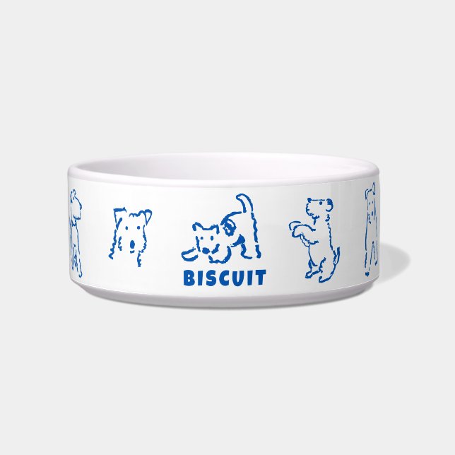 Fox Terrier Personalised Dog Name Bowl (Front)