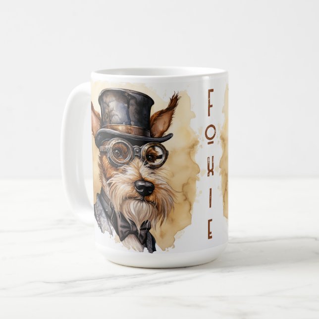 Fox Terrier Steampunk Dog Coffee Mug (Front Left)