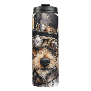 Fox Terrier Steampunk Dog Thermal Tumbler