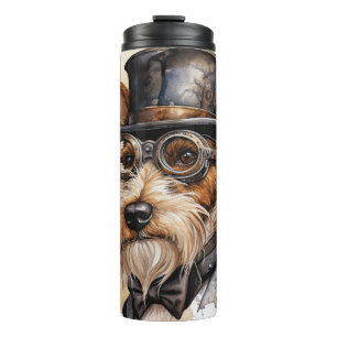 Fox Terrier Steampunk Dog Thermal Tumbler