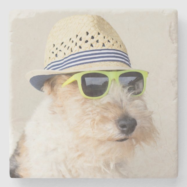 Fox Terrier Stone Coaster (Front)