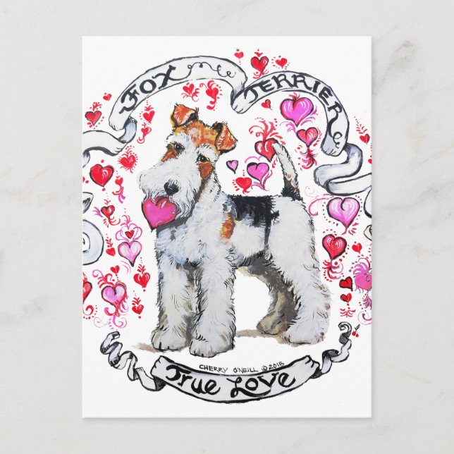 Fox Terrier Sweetheart Postcard (Front)