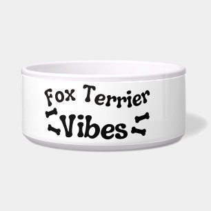 Fox Terrier Vibes Ceramic Dog Bowl