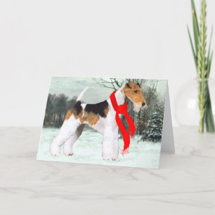 Fox Terrier Winter Holiday Card