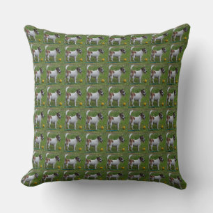 Fox Terrier With His Yellow Ball, Large Cushion