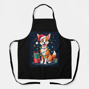 Fox Terrier Xmas Lighting Santa Fox Terrier Dog Ch Apron