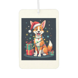 Fox Terrier Xmas Lighting Santa Fox Terrier Dog Ch Car Air Freshener