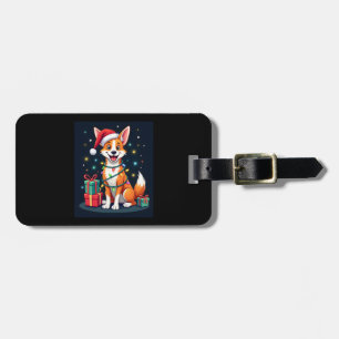 Fox Terrier Xmas Lighting Santa Fox Terrier Dog Ch Luggage Tag