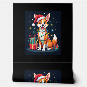 Fox Terrier Xmas Lighting Santa Fox Terrier Dog Ch Wallpaper