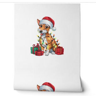 Fox Terrier Xmas Lighting Santa Fox Terrier Dog Ch Wallpaper