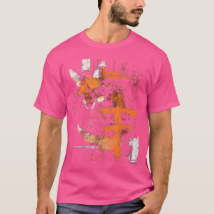 Fox Text Abstract Animal Geometric Art Fox T-Shirt