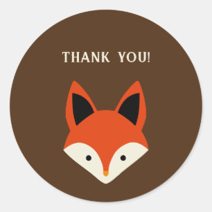 Fox Thank You Classic Round Sticker