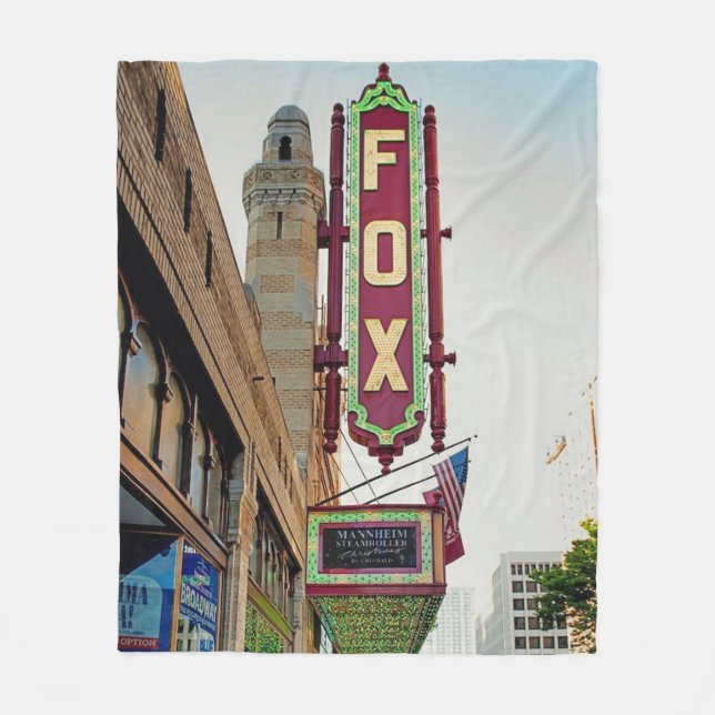 Fox Theatre, Atlanta, Christmas, Fleece Blanket (Front)