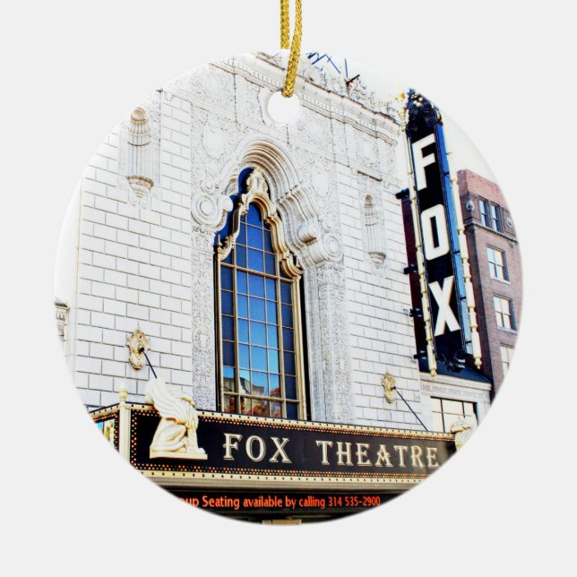 Fox Theatre, St Louis, Christmas Ornament, Ceramic Tree Decoration (Front)