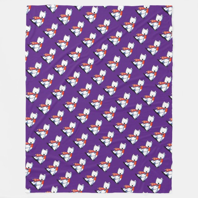Fox Toy Westies Fleece Blanket (Front)