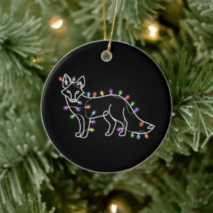 Fox Tree Christmas Xmas Pet Animal Lover Gifts Ceramic Tree Decoration