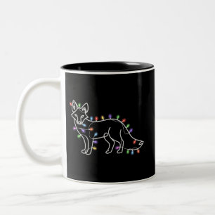 Fox Tree Christmas Xmas Pet Animal Lover Gifts  Two-Tone Coffee Mug