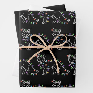 Fox Tree Christmas Xmas Pet Animal Lover Gifts Wrapping Paper Sheet