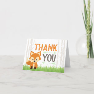 Fox Tribal Woodland Camper Baby Shower Thank You C Card