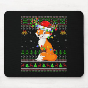 Fox Ugly Christmas Sweaters Holiday Santa Cute Xma Mouse Mat
