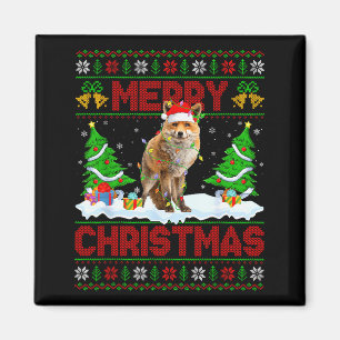 Fox Ugly Xmas Sweater Funny Fox Animal Merry Chris Magnet