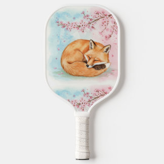 Fox Under Cherry Blossom Pickleball Paddle