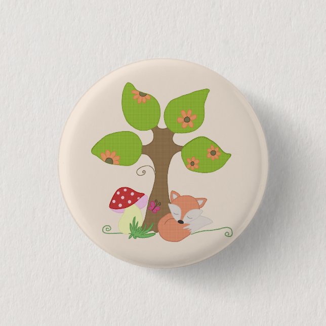fox under tree 3 cm round badge (Front)