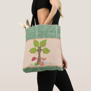 fox under tree tote bag