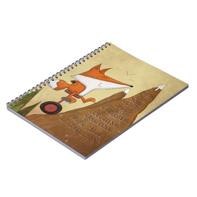 Fox Unicyclist-More Than a Conqueror Notebook (Left Side)