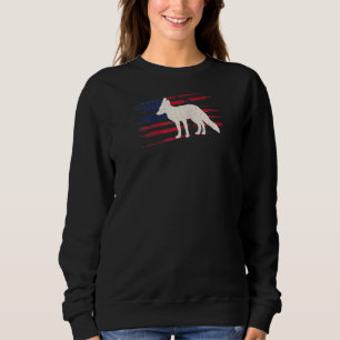 Fox Us American Flag Prairie 4th Of July Animal Us Sweatshirt