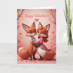 Fox Valentine Cute Woodland Animal Love  Holiday Card